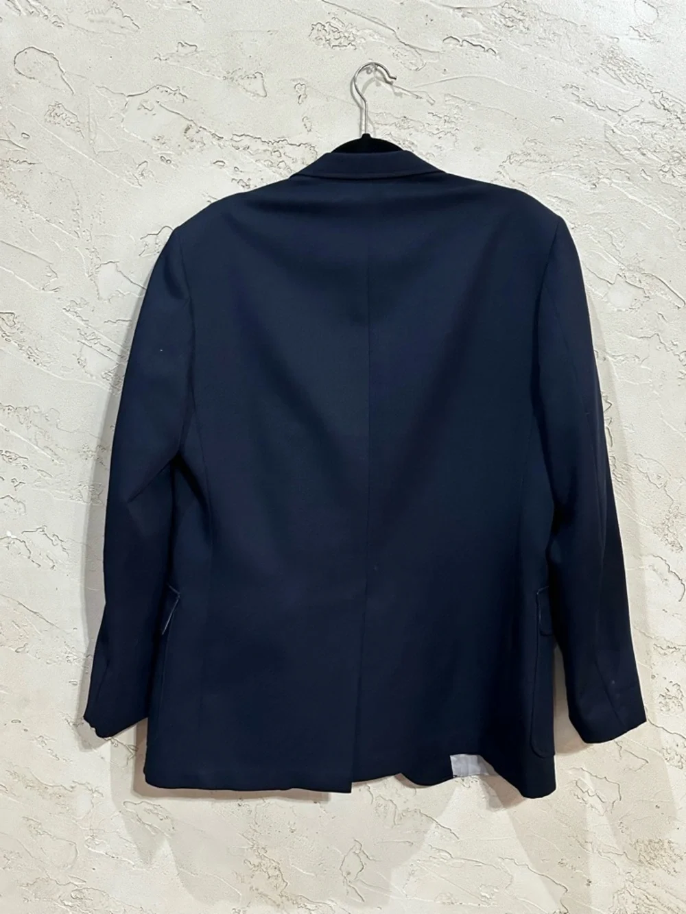 Navy Blue Hand Painted Floral Blazer size XL